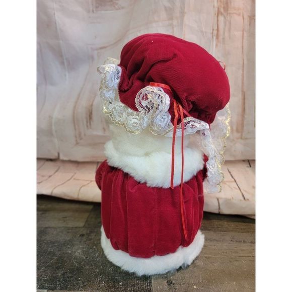 Plush mrs. Claus Xmas wreath Bell decor figure - Picture 3 of 6